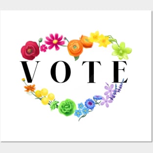 Chic Rainbow Heart Vote! Posters and Art